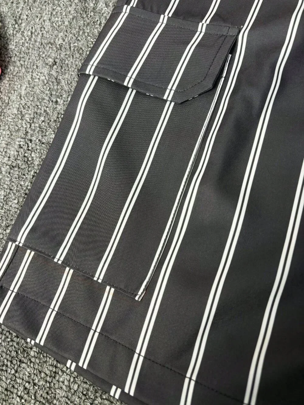 Multicolor Casual Men's Striped Loose Casual Cargo Shorts With Side Pockets